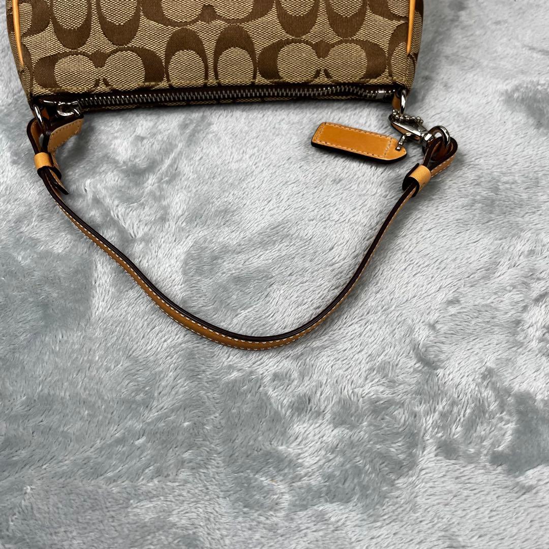 美品 COACH コーチ アクセサリーポーチ シグネチャー ベージュ 6094