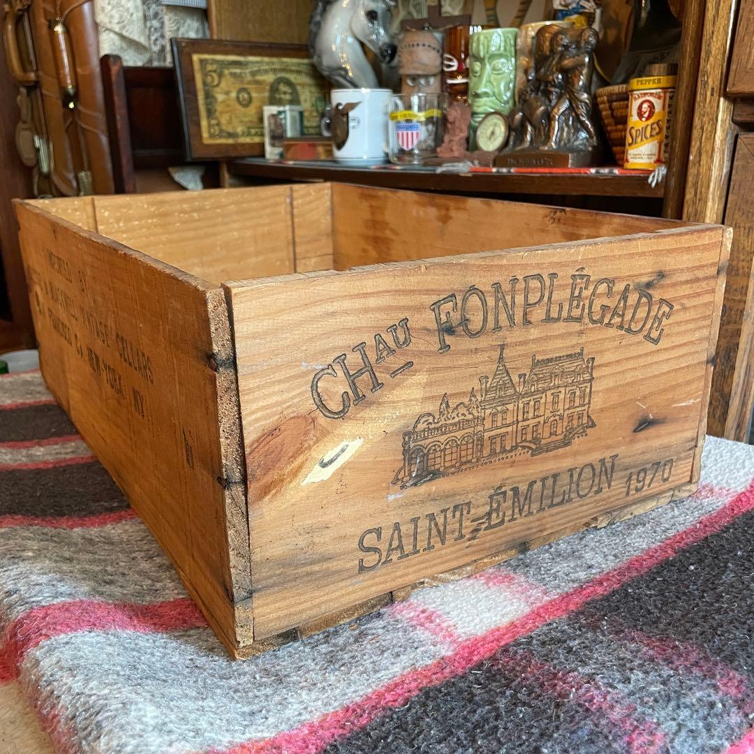 希少！OLD 70's アメリカアンティーク木箱　酒USAヴィンテージ西海岸