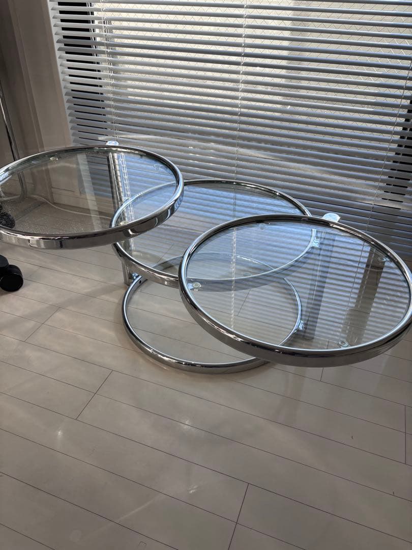 丸 ガラステーブル ミッドセンチュリーモダン スペースエイジ レトロポップ