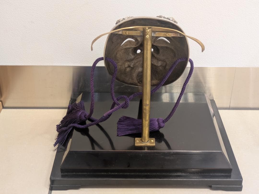 金工師 中野美海作 銀製 翁乃面 置物 ガラスケース 共箱有 シルバー