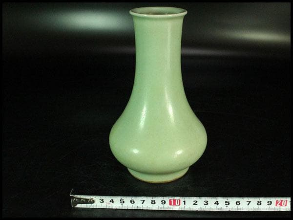 中国美術 青磁 瓶 尺立 茶道具伝来(K-A857)