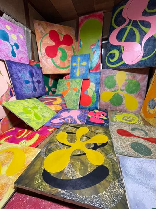 油絵　現代アート　愛　作者あんどうまさひろ　油彩画