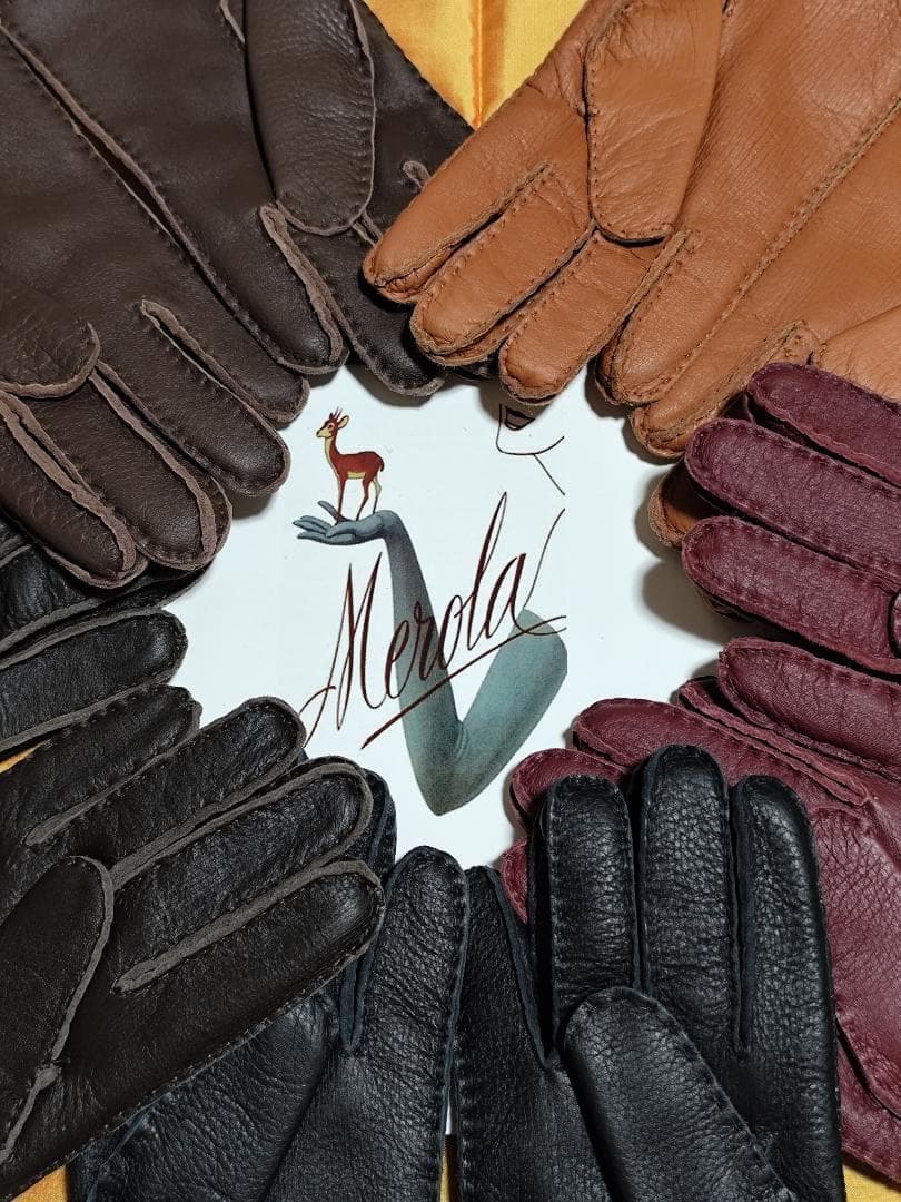 今季 メローラ ディア黒 カシミア黒 革手袋 グローブ MEROLA