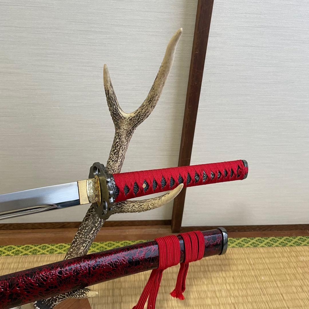 【美品】模造刀＆鹿の角スタンドセット