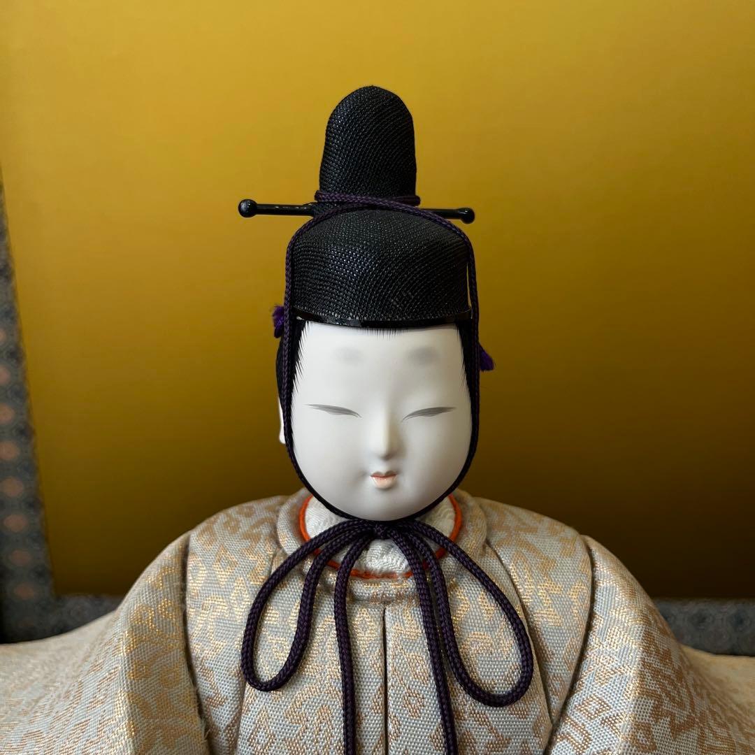 九重雛【真多呂作】男雛 女雛セット/金屏風・飾台・台座・燭台・行器付き/ひな祭り