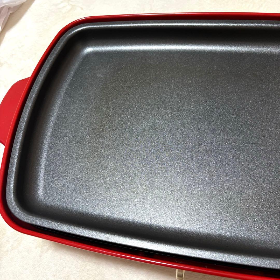 ほぼ未使用　BRUNOホットプレートグランデサイズ 深鍋セット BOE026 赤