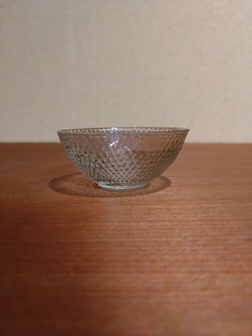明治ガラス あられ紋 盃 猪口