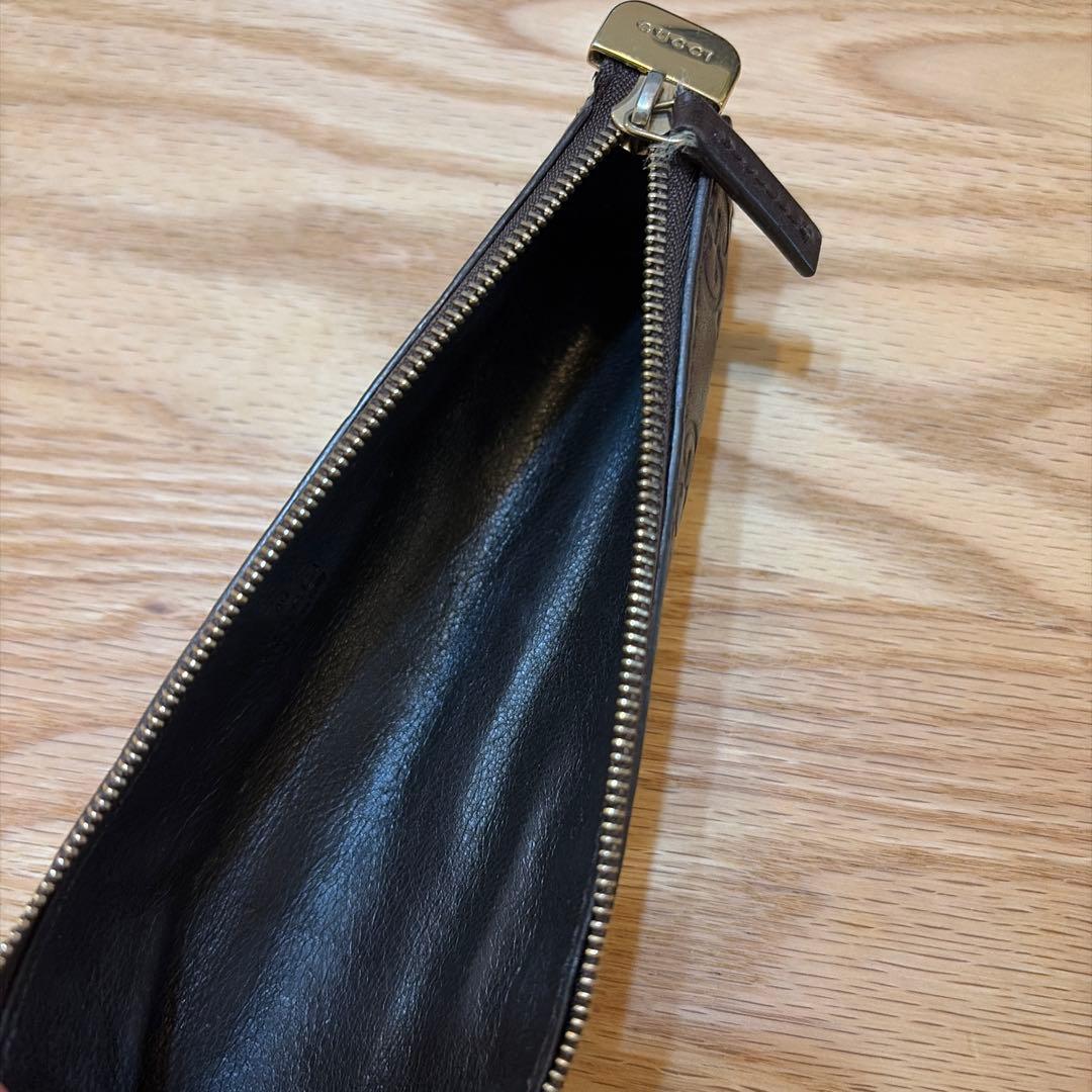 GUCCI グッチ ブラウンレザー ペンケース