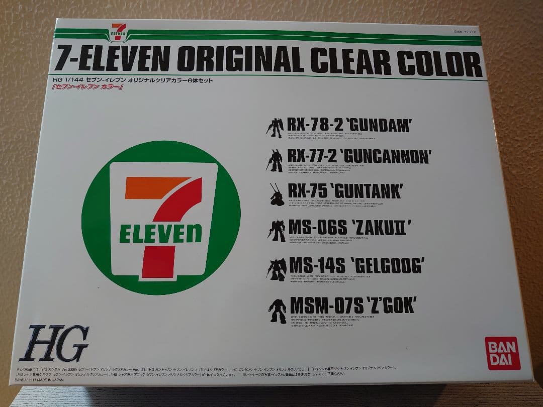 ☆機動戦士ガンダム セブンイレブン オリジナルクリアカラー 6体セット ガンプラ