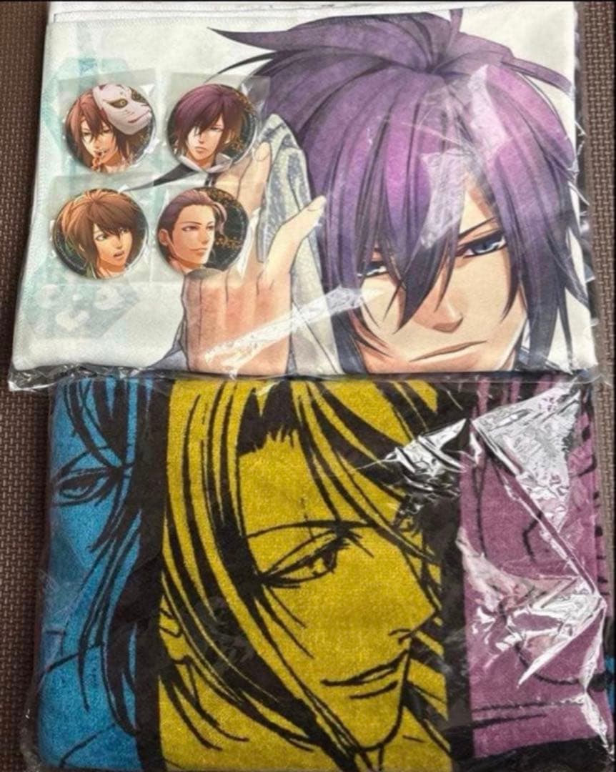 斎藤一 湯上がりビッグマイクロファイバータオル 缶バッジ 薄桜鬼