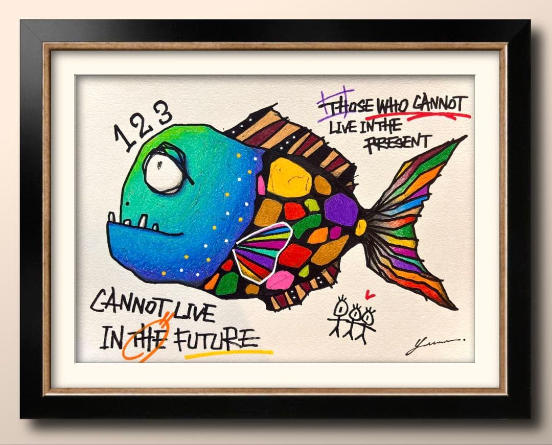 に*け様 「 余命１年 」｜絵画 原画 抽象画 絵 動物画 ドローイング 画家