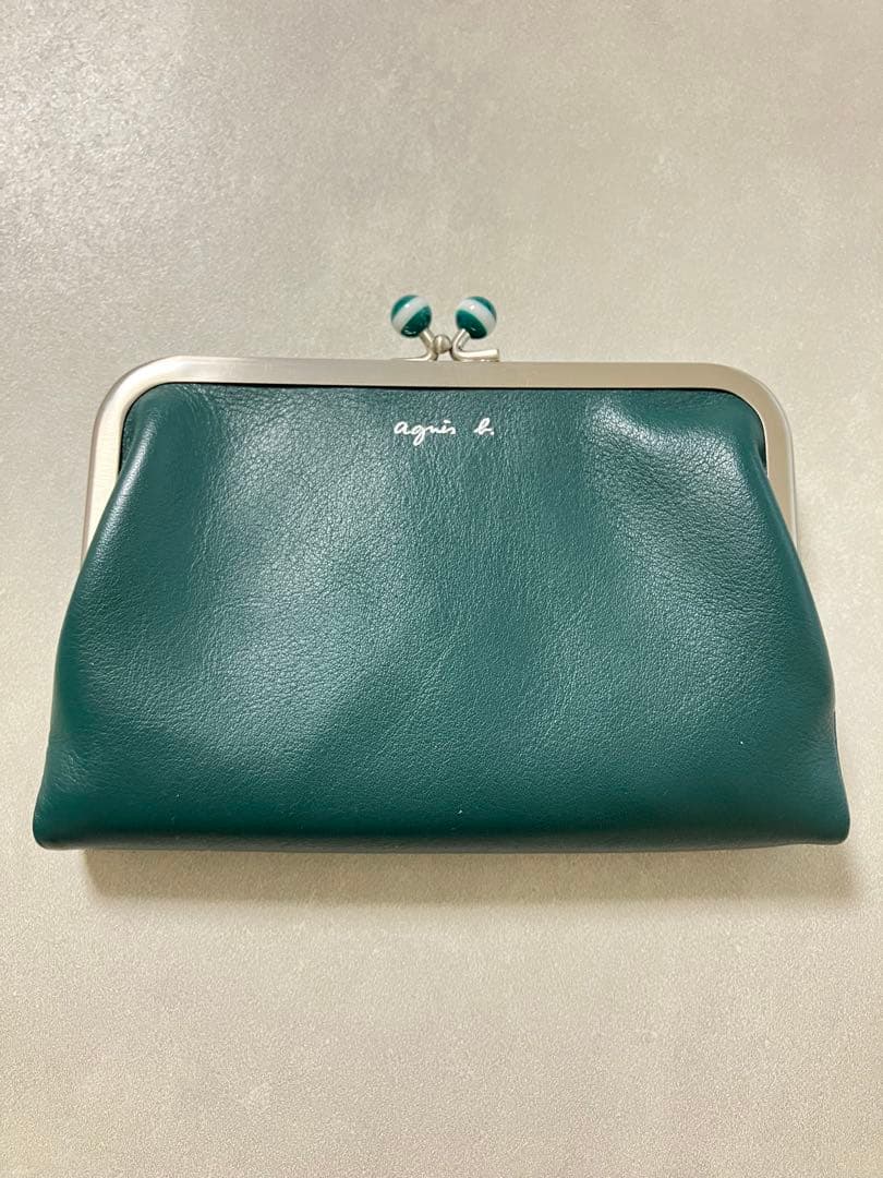 agnès b. ダークグリーン 二つ折り財布