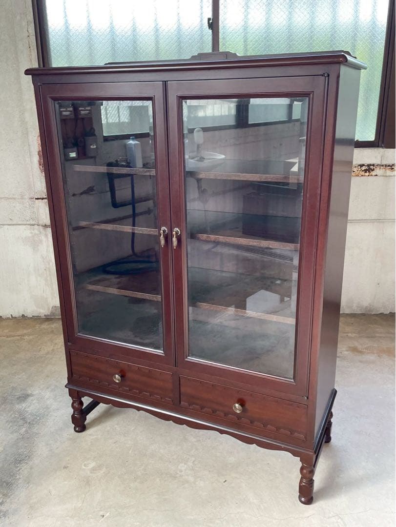美品　英国　イギリス　アンティーク　キャビネット　キュリオケース　店舗　棚