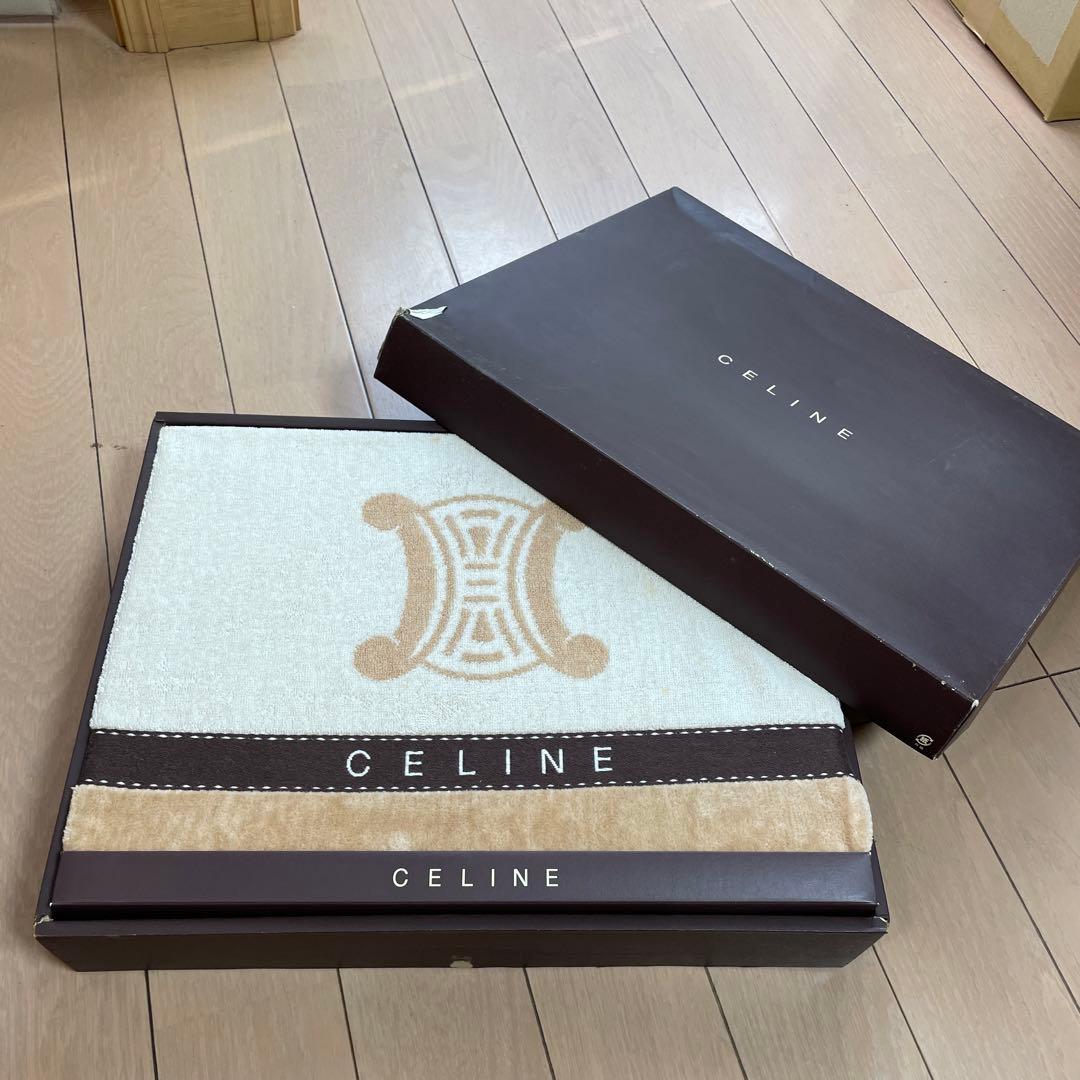225未使用品【CELINE】タオルケット　トリオンフ　マカダム 140*190