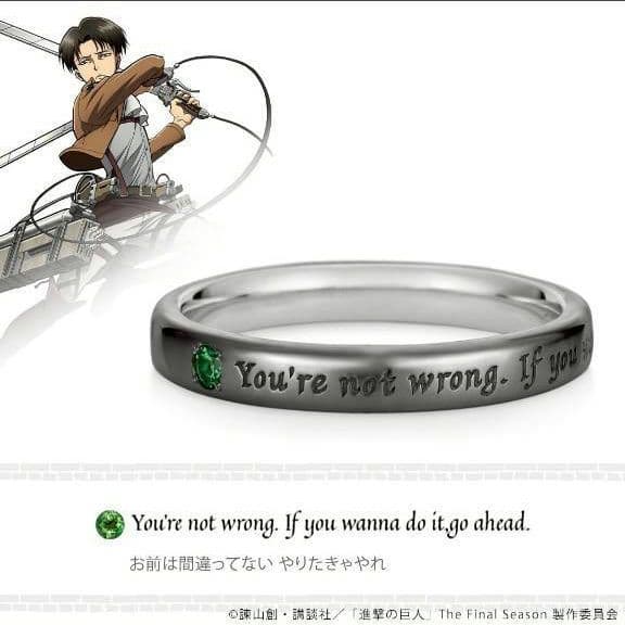 進撃の巨人 メッセージリング リヴァイ シルバー ブラックコーティング