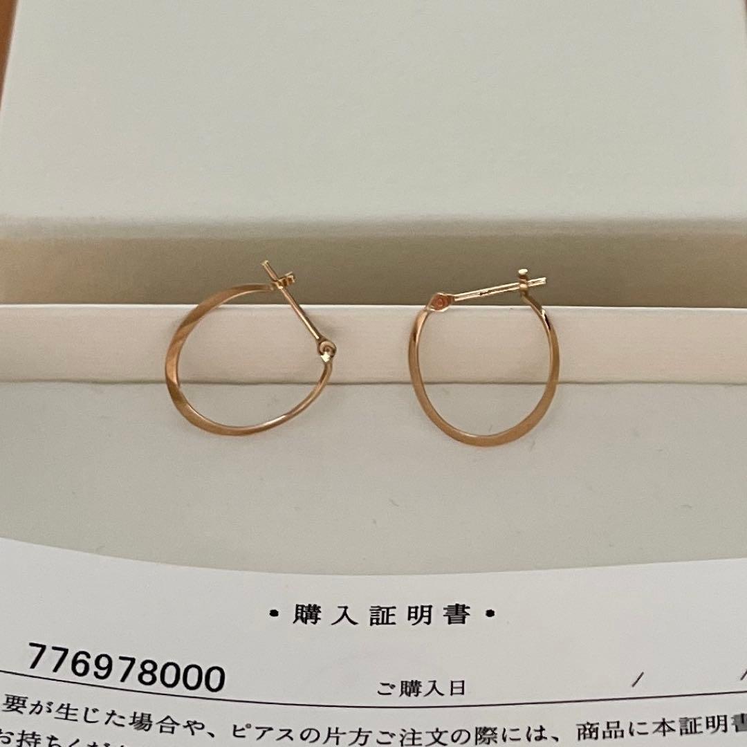cui-cui K10YG ピアス　ゴールド フラット スナップ フープ