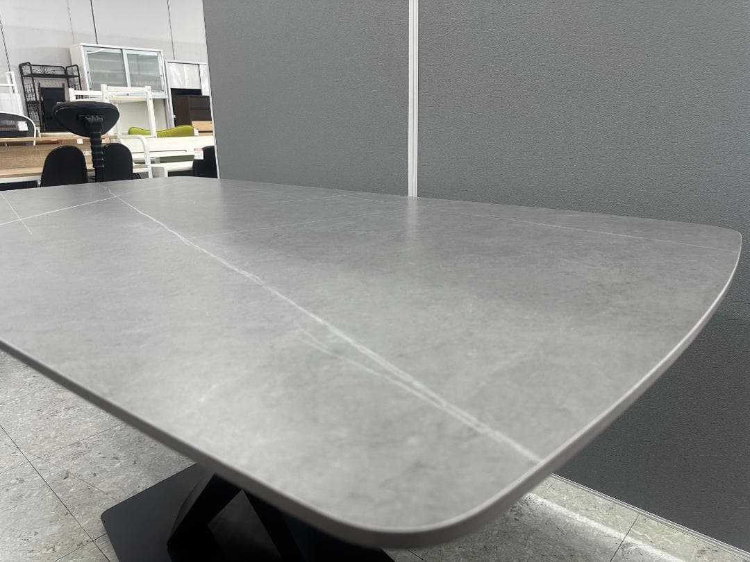セラミックダイニングテーブル　大理石調　グレー