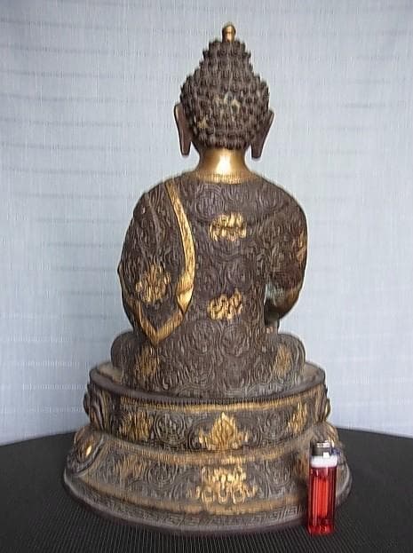 【U1401】古い仏像　高42㎝　お釈迦様　細密造　アンティーク