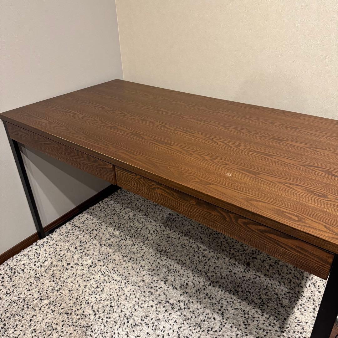 LOWYA デスク 机 幅140cm 奥行70cm 引き出し付