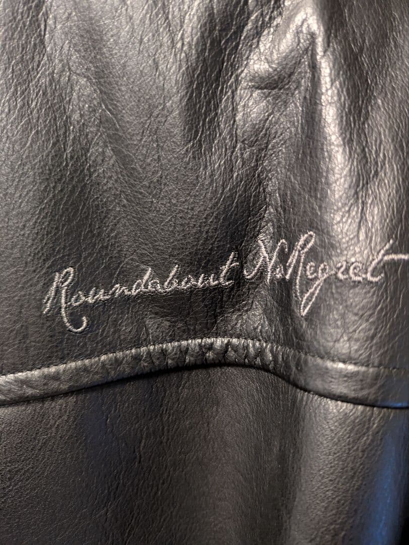 k*u様 LEFLAH レザージャケット ライダース 牛革 ロゴ刺繍 ブラック