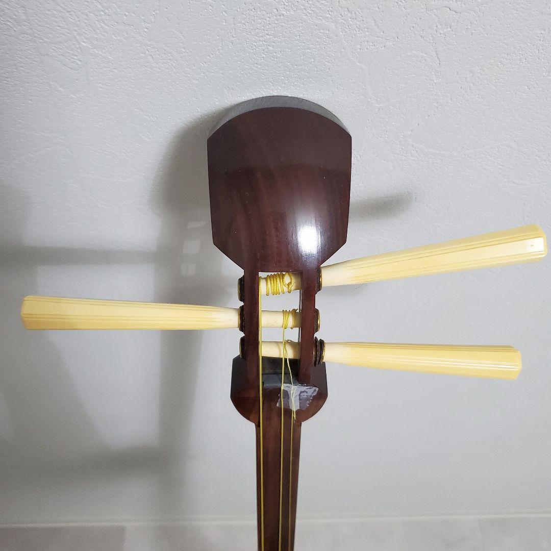 ▼高級長唄三味線▼細棹 短棹 紫檀 内寸胴 皮破れ＆弦切れ