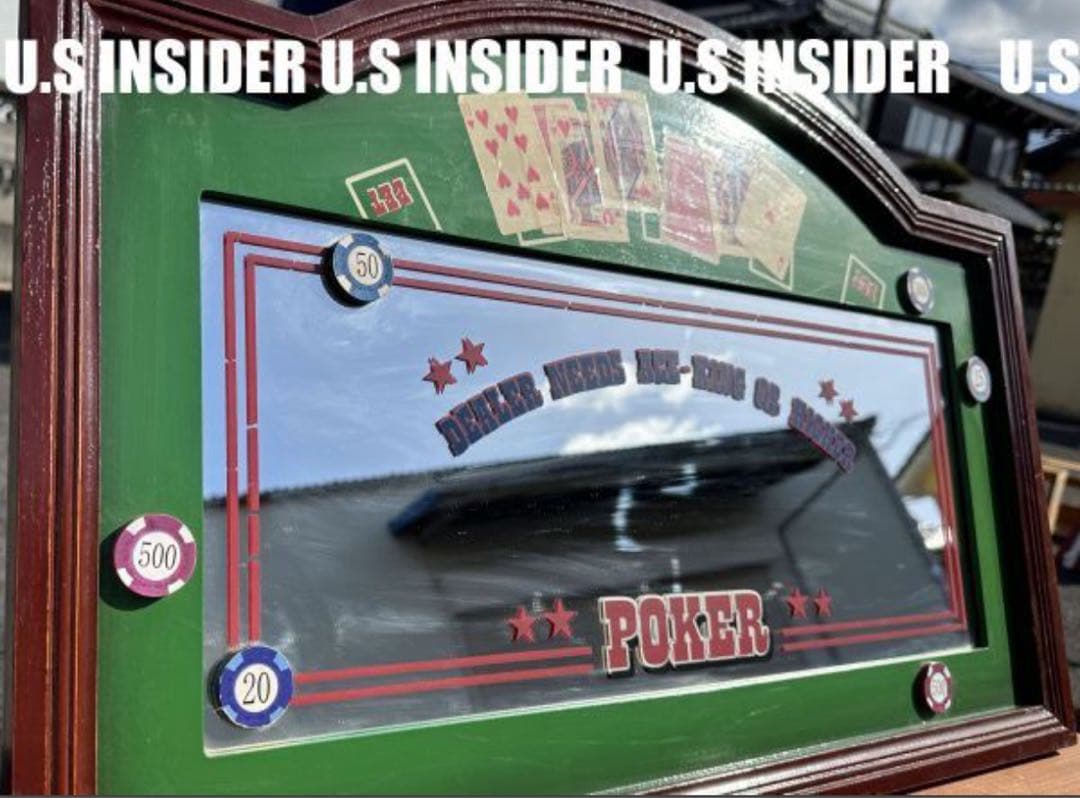 LAより入荷!!　2005年 トランプ・ポーカー / 壁掛けミラー　大型68cm