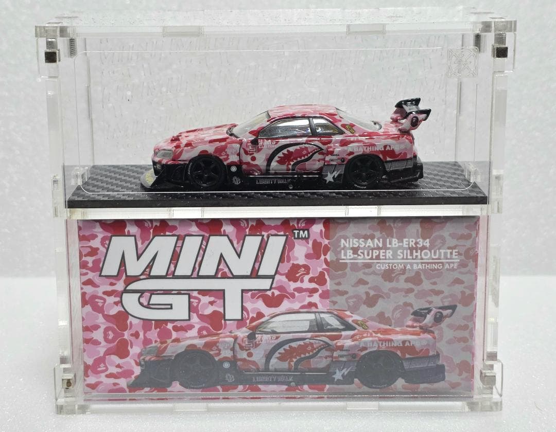 限定 LBWK Mini GT BAPE 日産 R34 + ケース付き