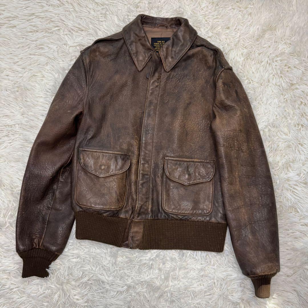 ☆【USA製】AVIREX A-2 フライトジャケット SCOVILL レザー☆