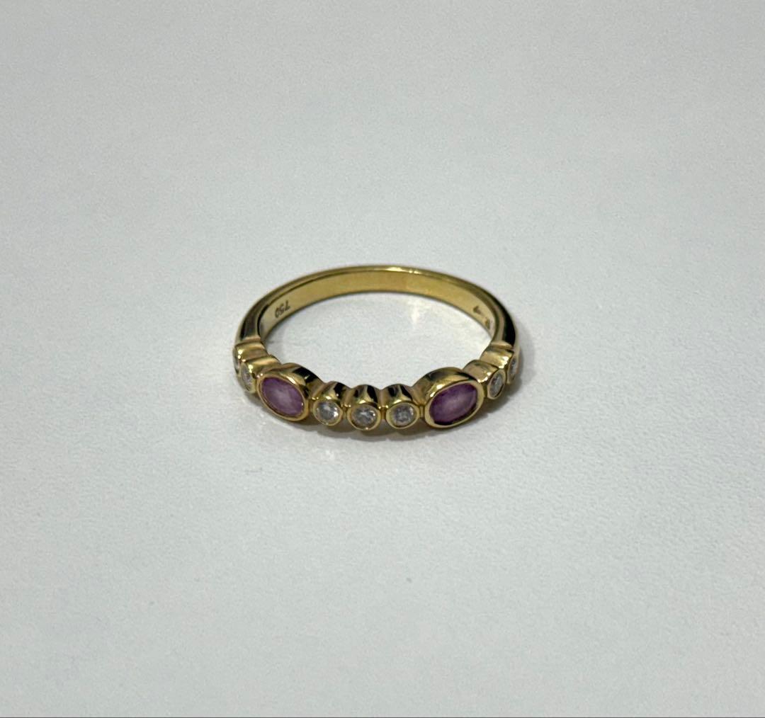 k18 石付き12号リング