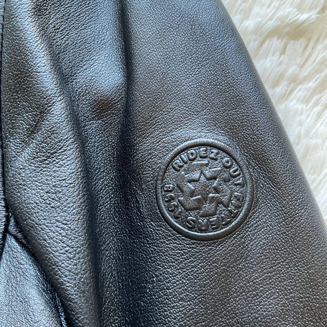 人気✨RIDEZ レザージャケット　シープスキン　本革　ブラック　XXL 大きい