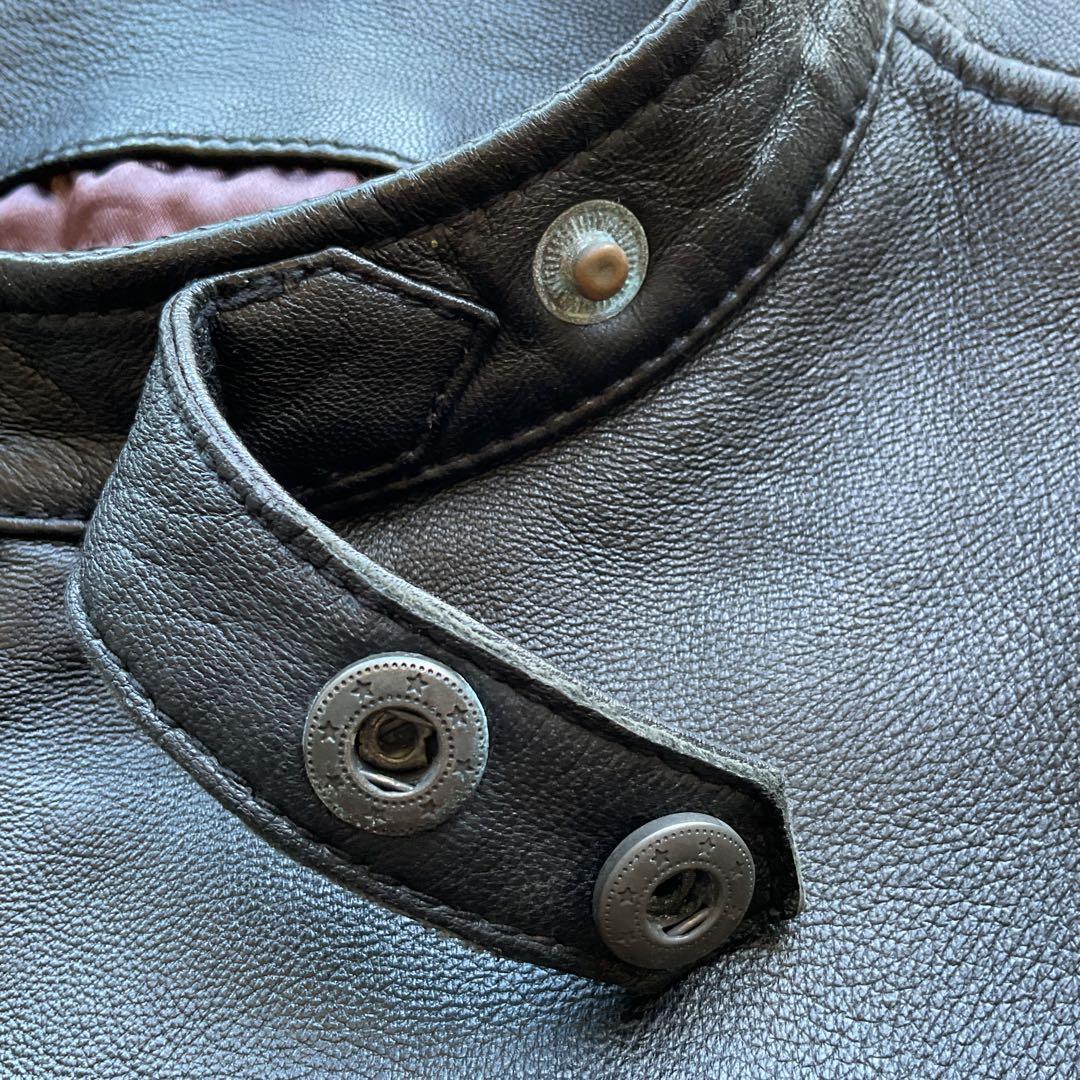 人気✨RIDEZ レザージャケット　シープスキン　本革　ブラック　XXL 大きい