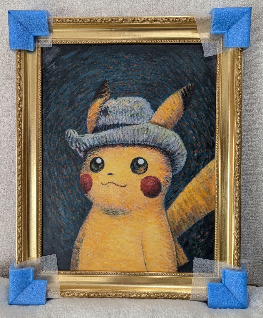 ゴッホピカチュウキャンバスアート金枠 Mサイズ 65×50cm