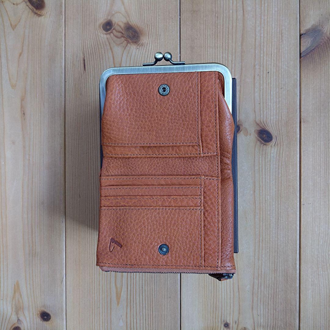 【新品】土屋鞄／オイルヌメがま口／ポケット財布／ブラウン／価格調整済