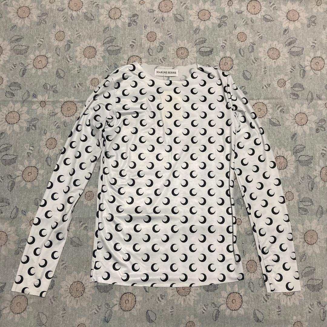 MARINE SERRE 月模様 長袖トップス white