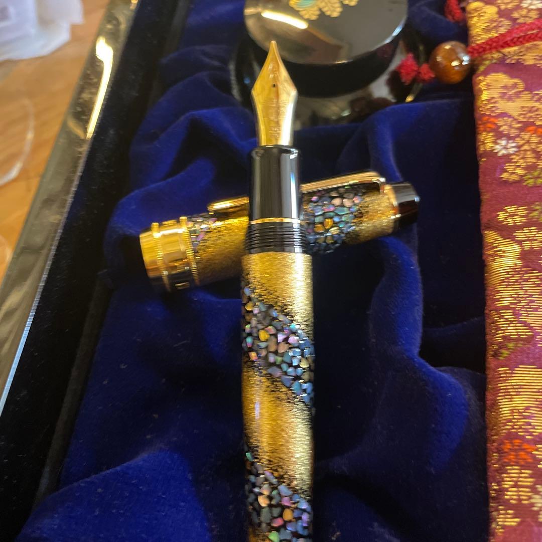 万年筆セット 金色と黒のデザイン　21k 875