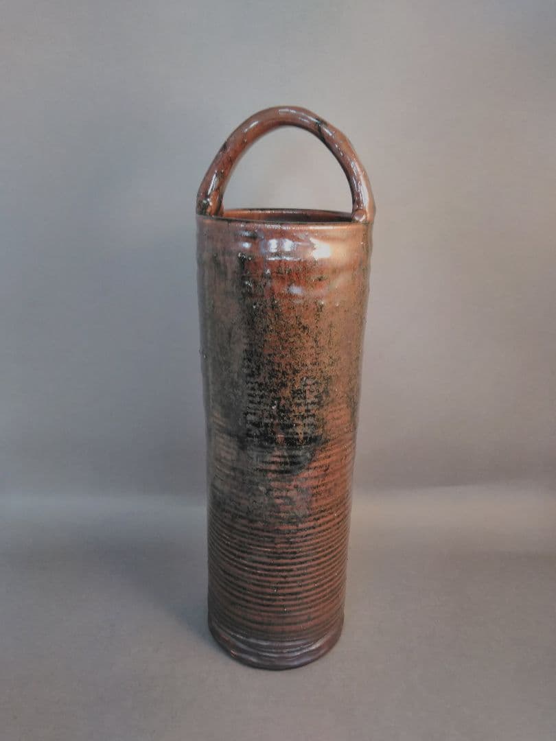 瀬戸、手付花瓶　加藤作介造