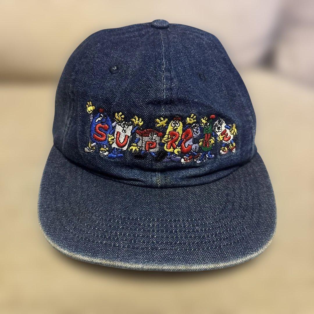 SUPREME 刺繍ロゴ デニムキャップ