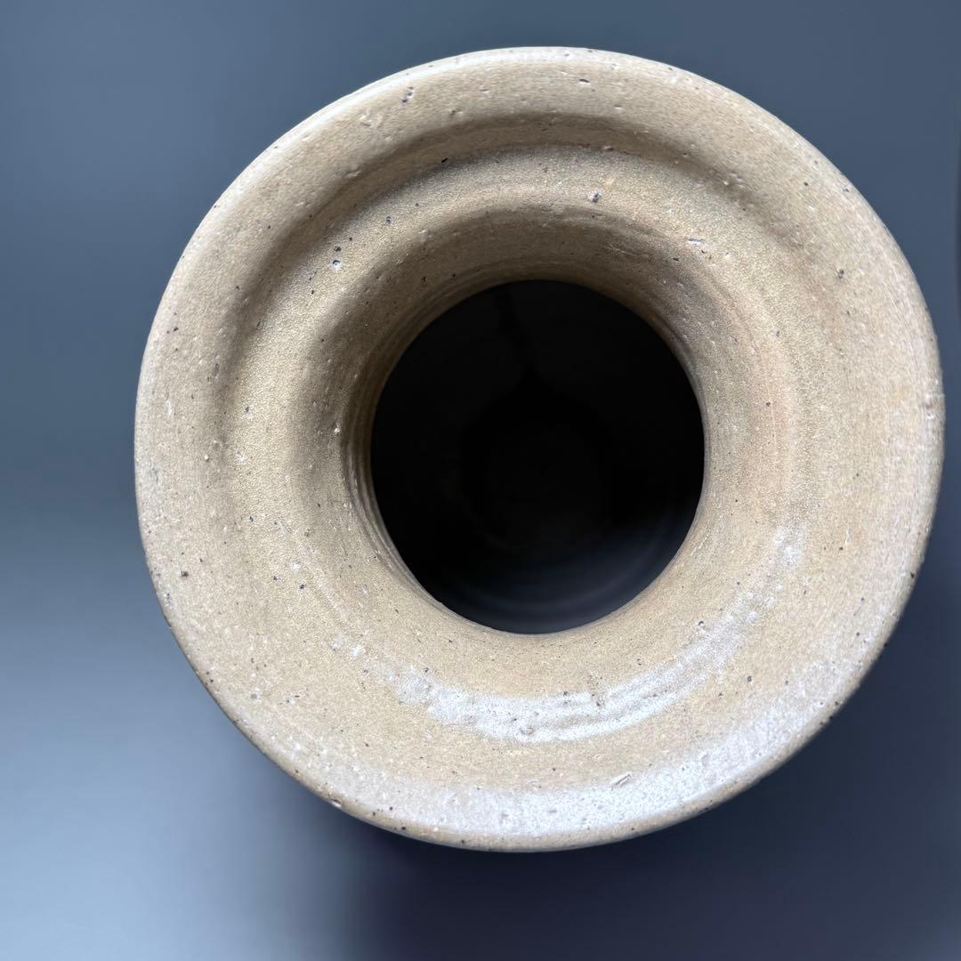 遠州窯　耳付花瓶　共箱付　中国美術　高さ30.5cm　オブジェ　インテリア