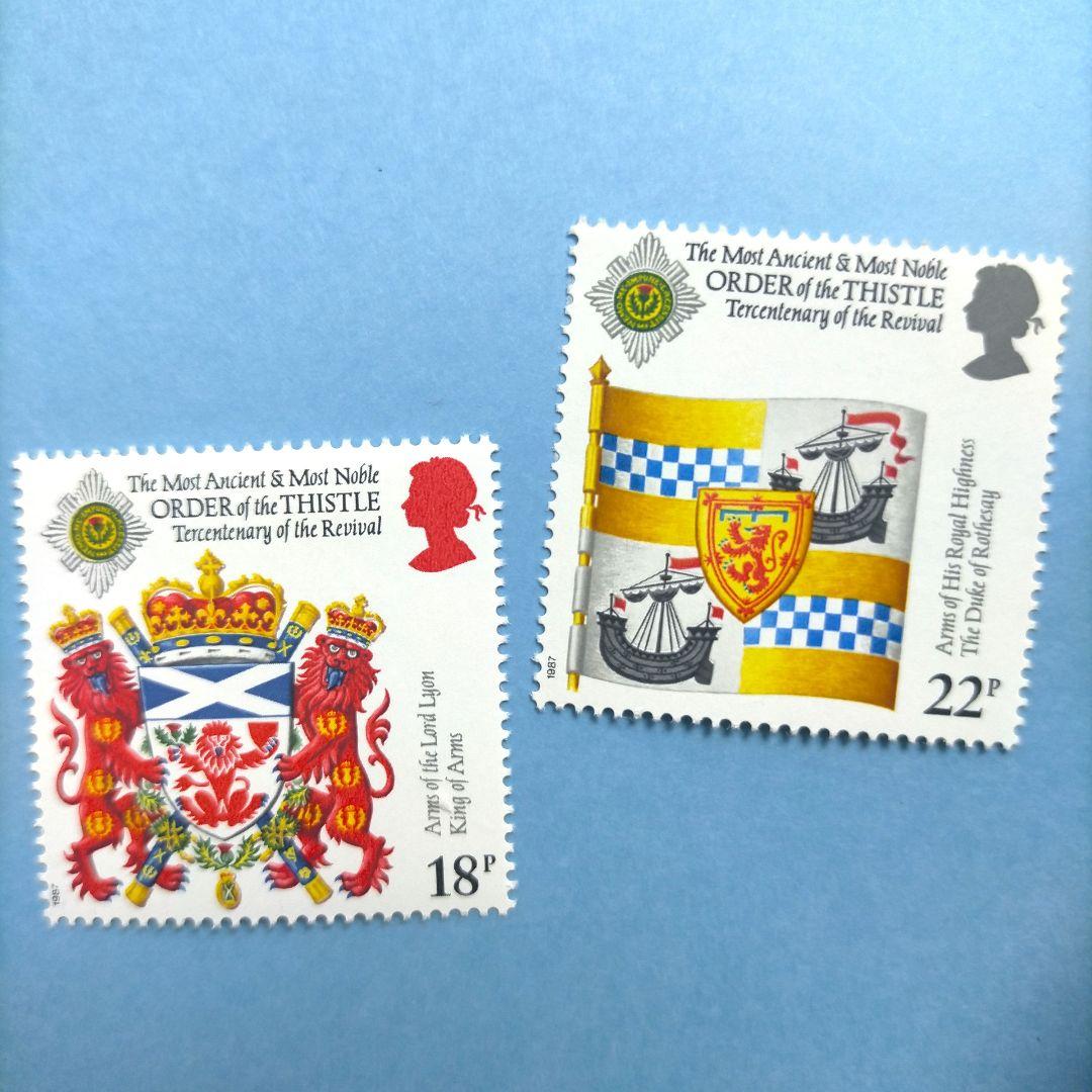 2881 外国切手 イギリス 1987年あざみ勲章復活300年 4種完 未使用