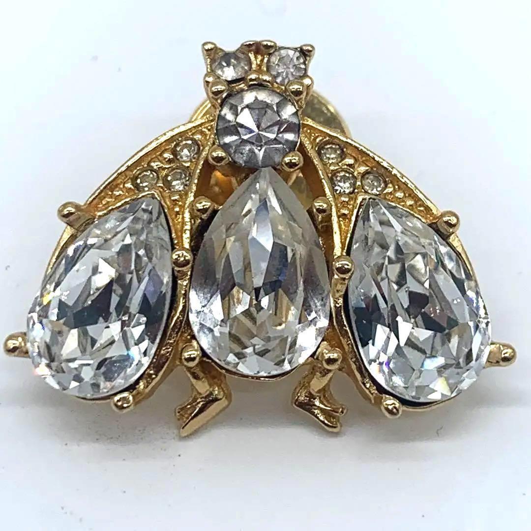 クリスチャンディオール 蜂モチーフ ブローチ ゴールド ラインストーン