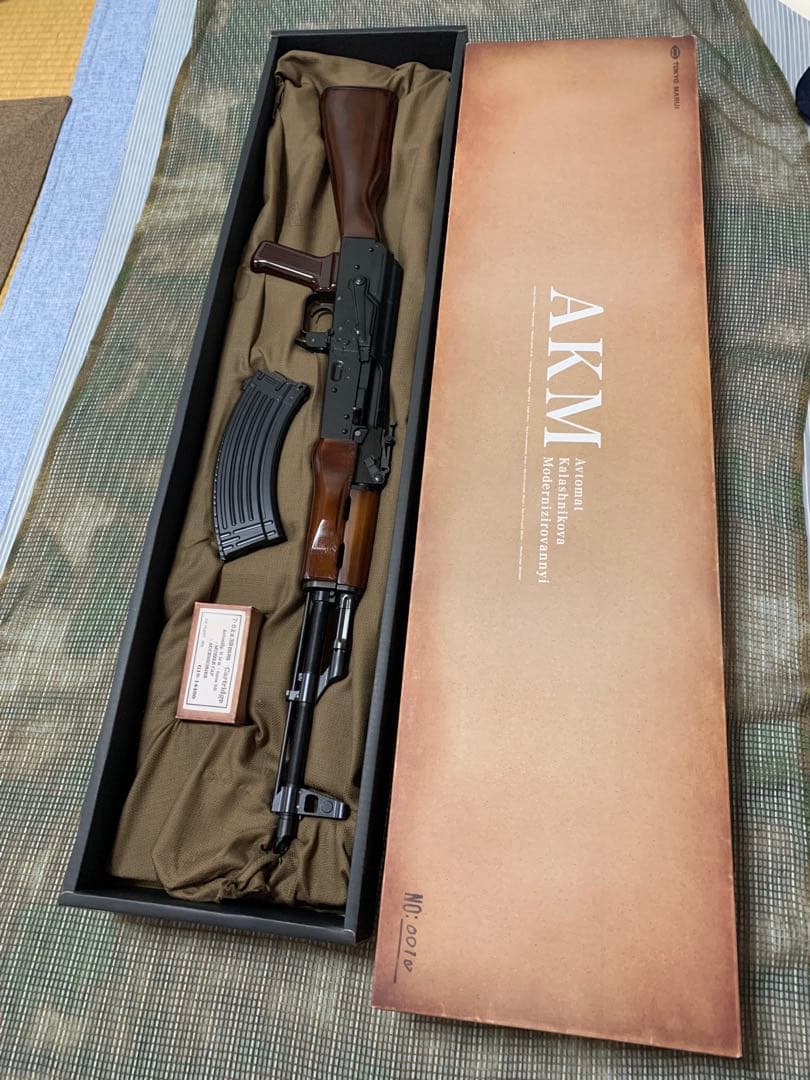 ■マルイ AKM ガスブロ リアルウッドハンドガード ストック付