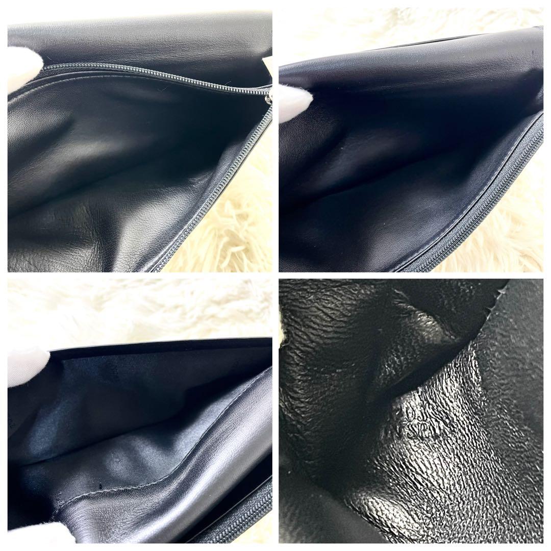 ロエベ　LOEWE 長財布　折り財布　シープスキンレザー　ブラック　黒
