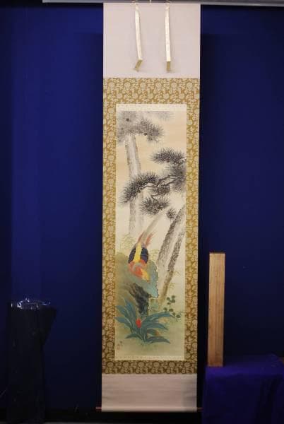 真作/笙鳳/金鶏図/布袋屋掛軸HD-139