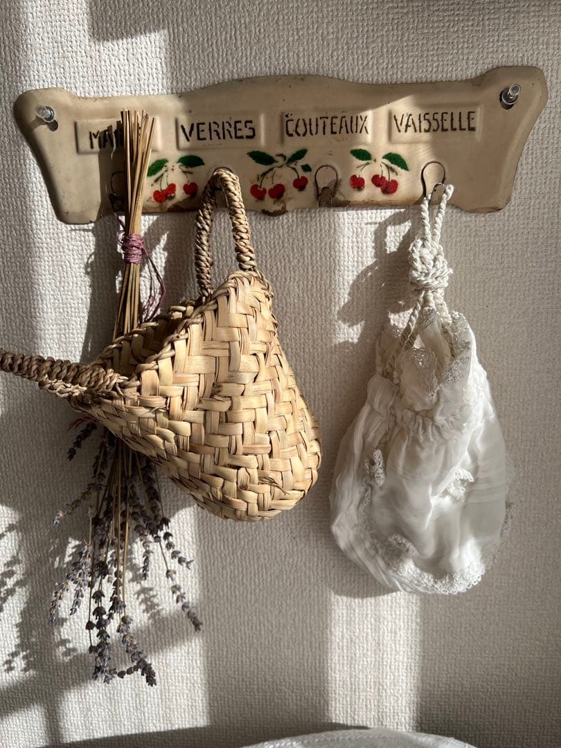 フランスアンティーク　さくらんぼ　ブリキ　フック