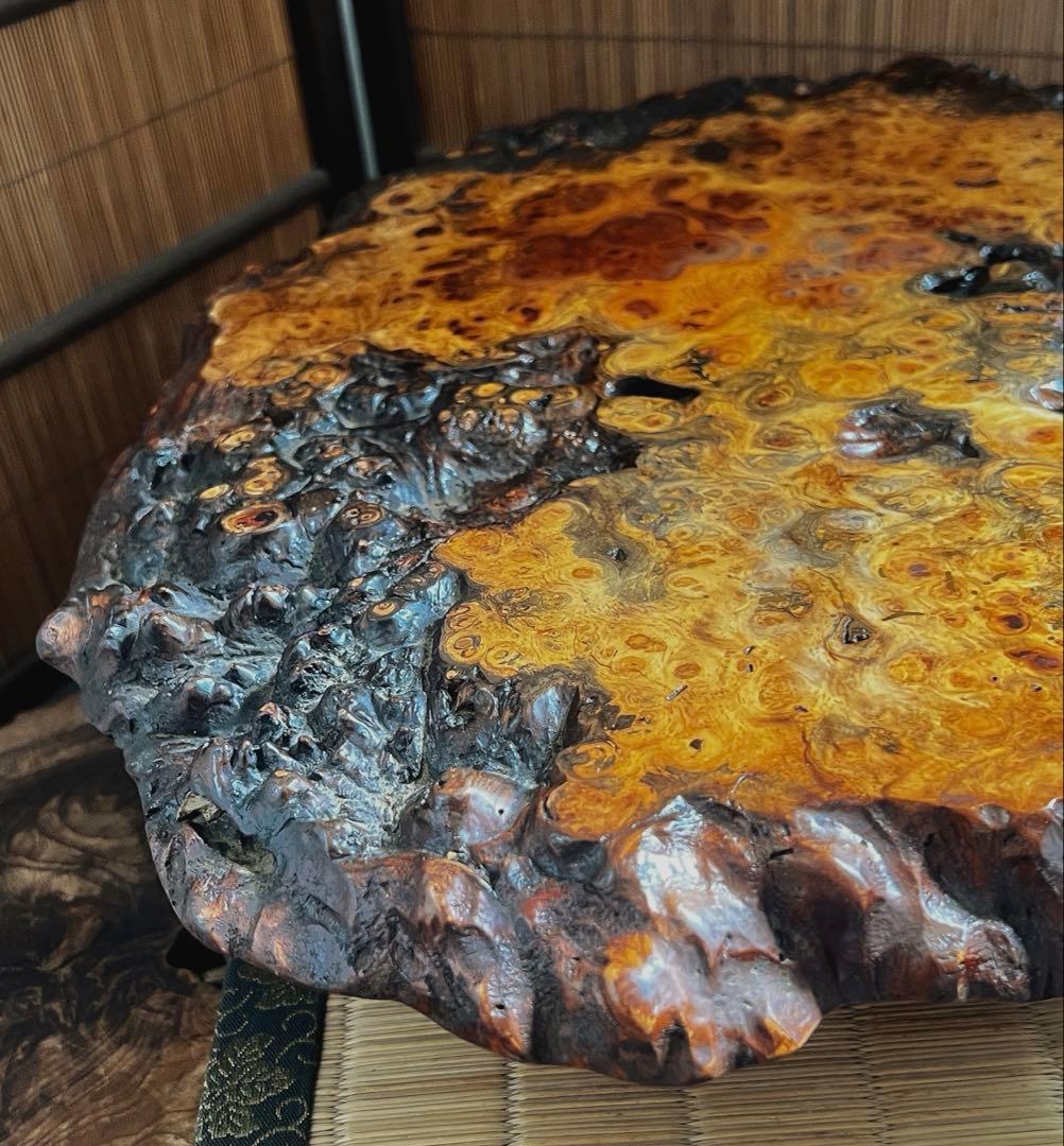 天然時代木 花梨 美玉杢 四足 花台 香台 盆栽台 50㎝