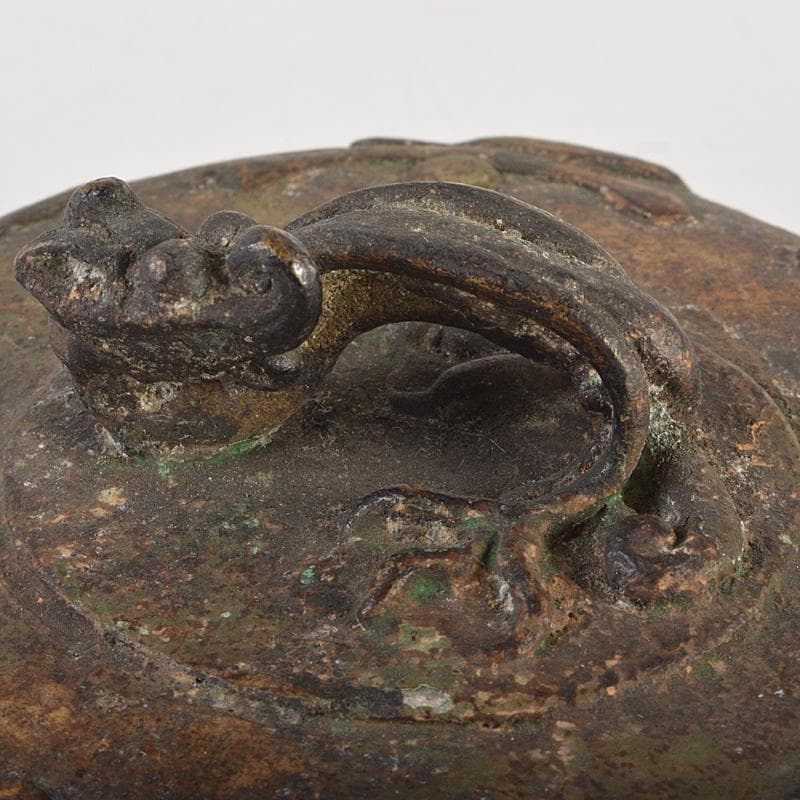 中国　古銅青銅　神獣　銅鈴　三足鈴　置物　Ⅴ　6666