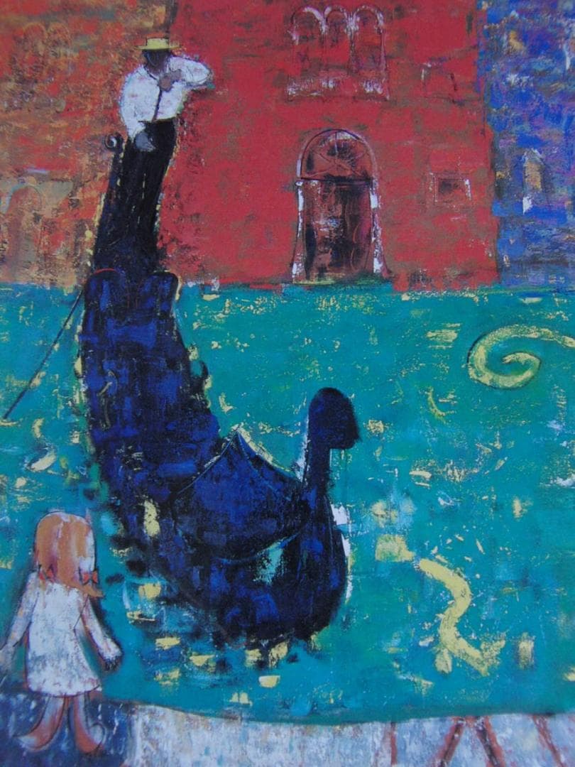 佐藤泰生、【ベニス・旅と時間】、希少な額装用画集より、新品額装付