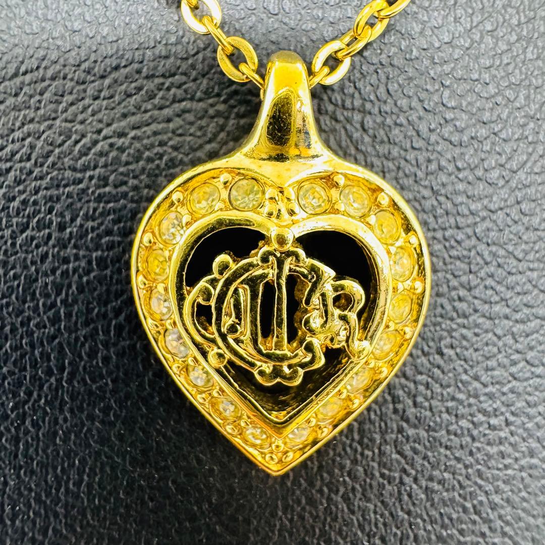 ✨Dior✨ディオール✨CD✨ハート✨ラインストーン✨ゴールド✨ネックレス✨