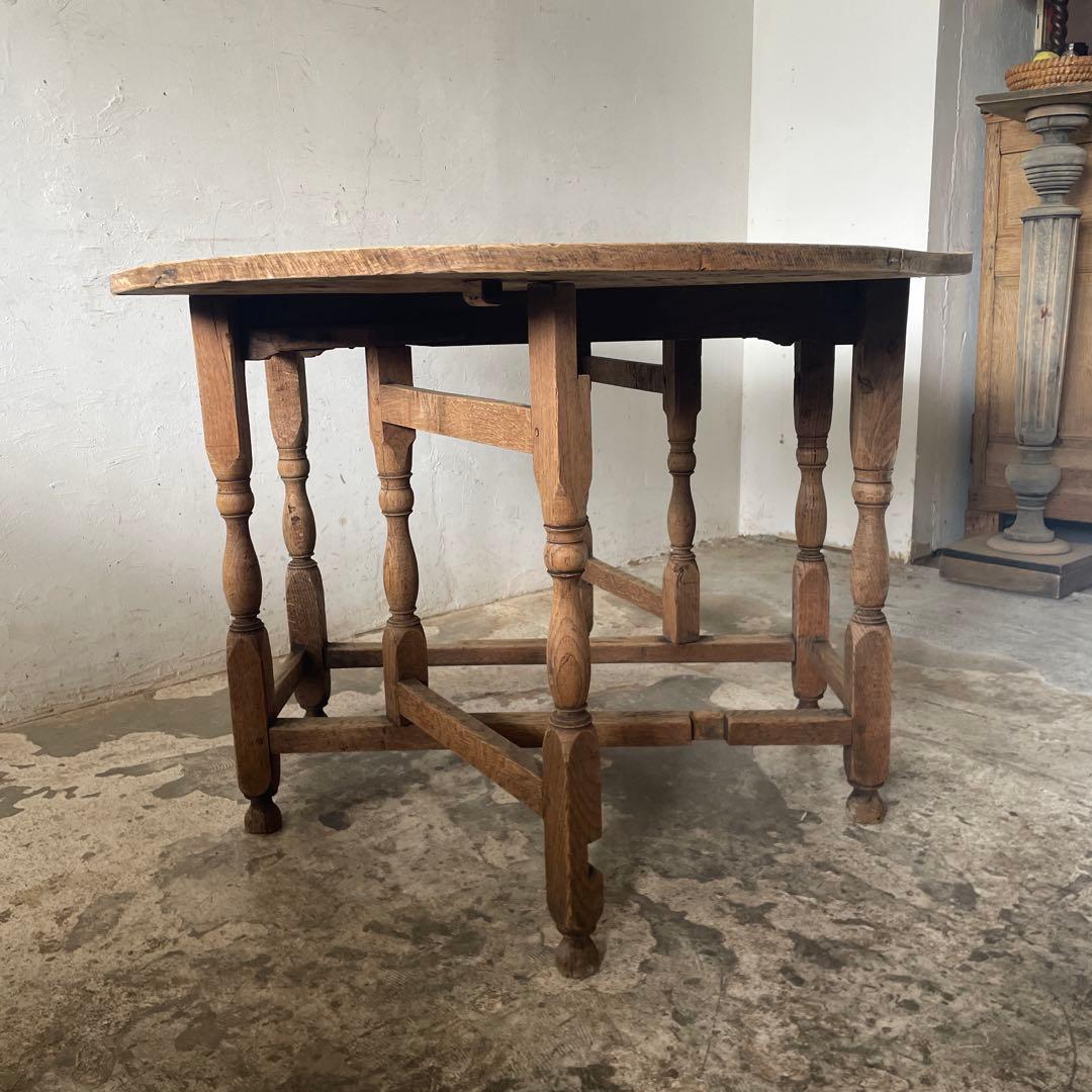 年末・年始SALE ゲートレッグテーブル ドロップリーフテーブル 剥離