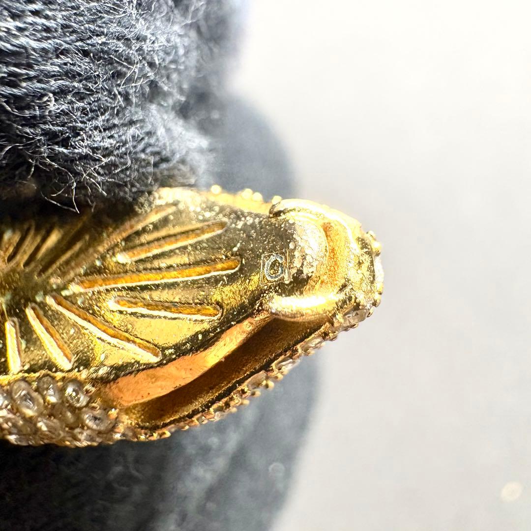 未使用保管品/希少✨グッチ 指輪 リング ラインストーン ヘビ スネーク